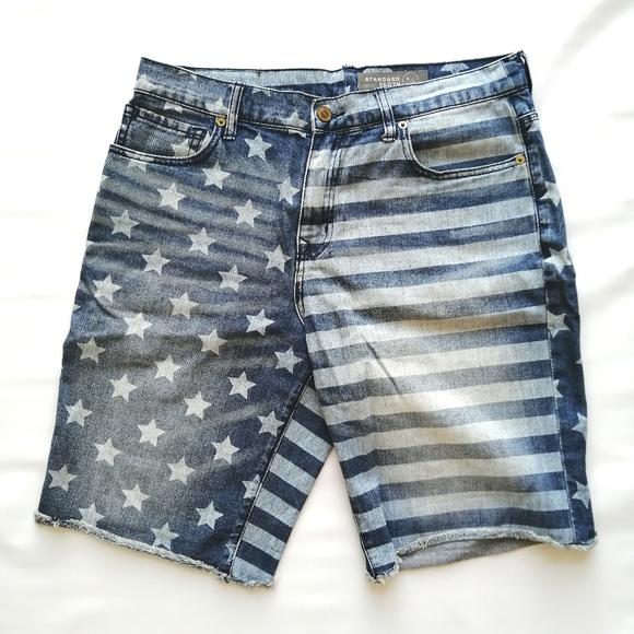 USA Flag Denim Shorts 32 - Picture 5 of 11